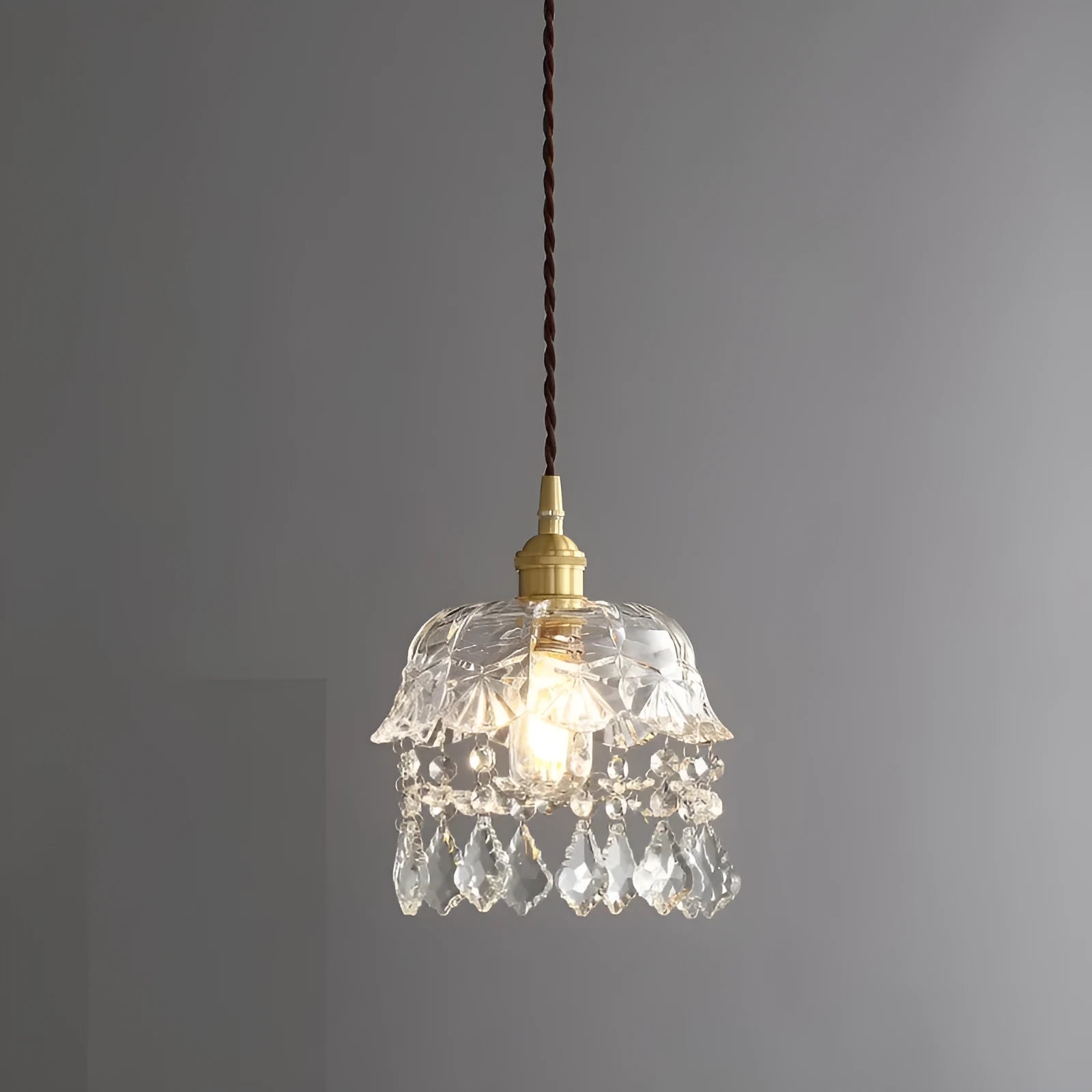 Modern crystal glass ceiling lamp with warm light for porch corridor bedside