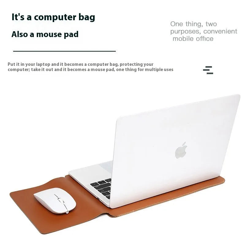 Set of four lock edge imitation leather protective covers for laptops in different colours.