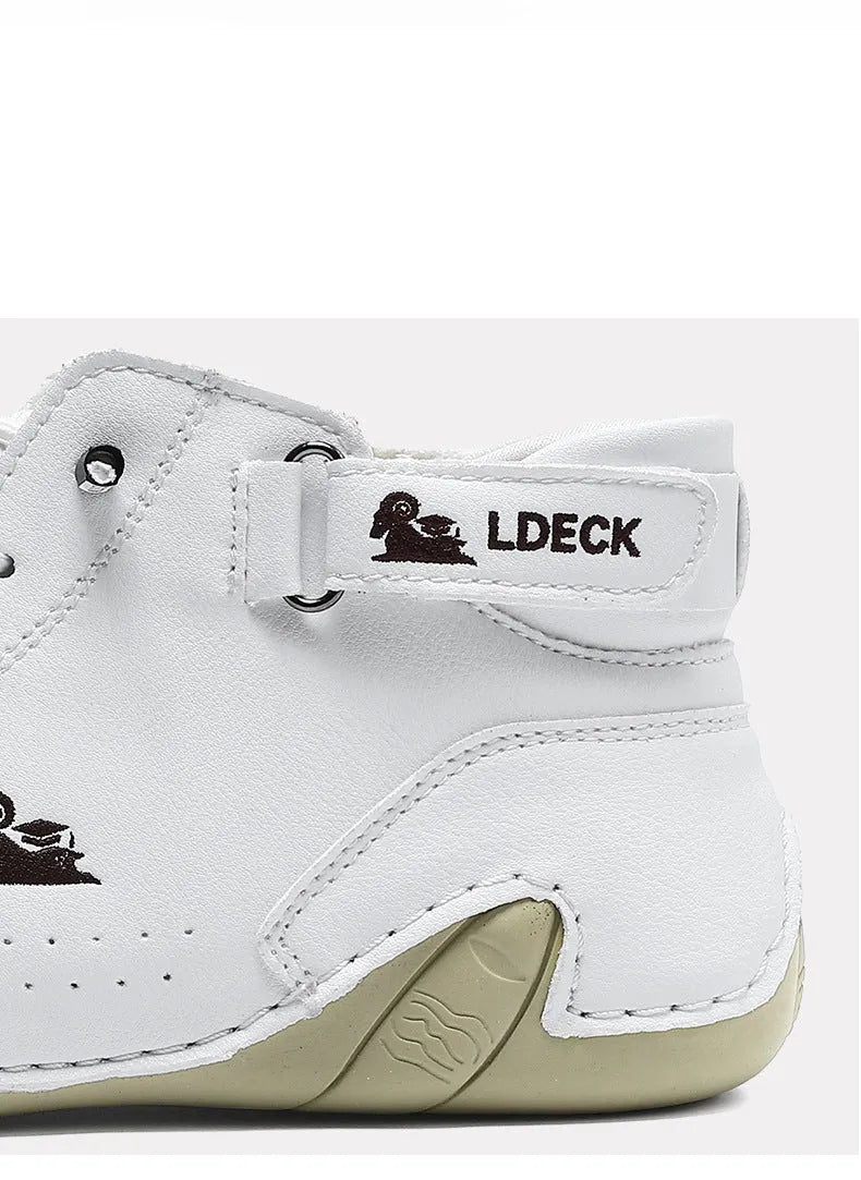 Octopus men's high top casual shoes in khaki colour with round toe and flat heel