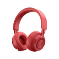 Sports wireless Bluetooth headset in black, green, grey, or red colours showing earpiece design.