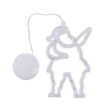 Christmas LED suction cup chandelier with Santa Claus and snowman designs for window decoration