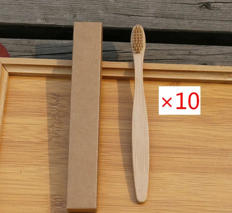 Eco friendly bamboo soft fibre toothbrush with biodegradable handle for adults