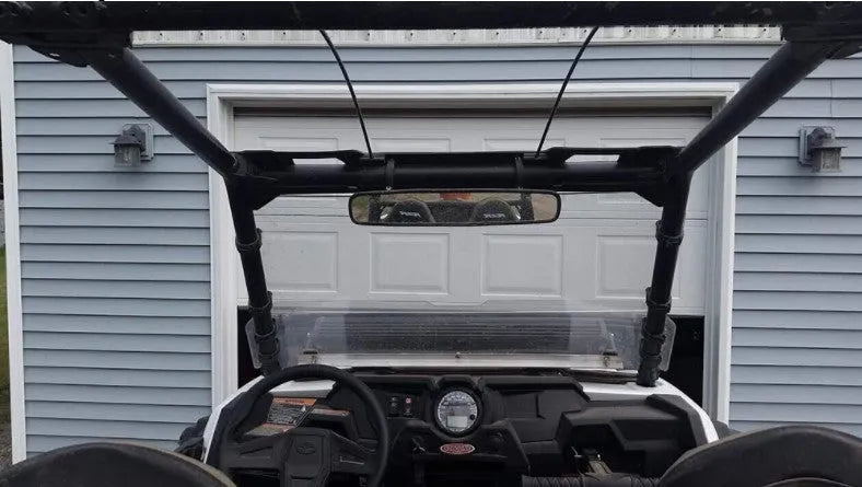 Black off-road wide-angle rearview mirror with 1.75 inch lens for RZR and Arctic Wildcat