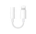 White Lightning to 3.5mm audio adapter cable for iPhone compatibility with 12cm length