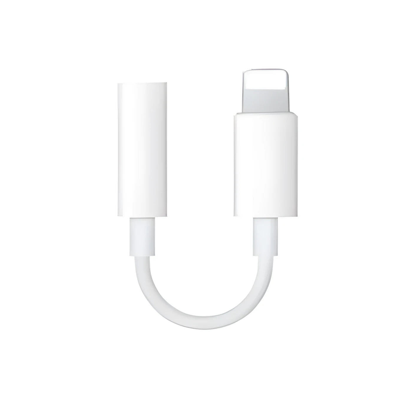 White Lightning to 3.5mm audio adapter cable for iPhone compatibility with 12cm length