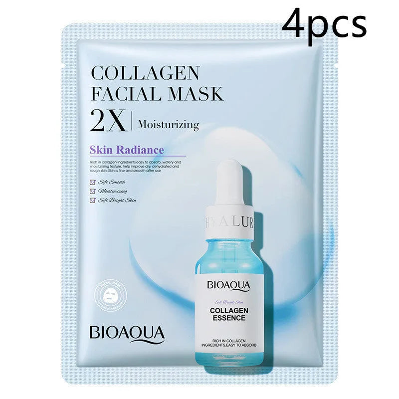 Collagen and hyaluronic acid face sheet mask set with 30g gel formula