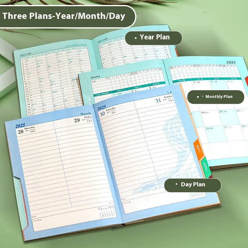 A5 business notepad with striped PU leather cover showing 204 sheets of thick paper