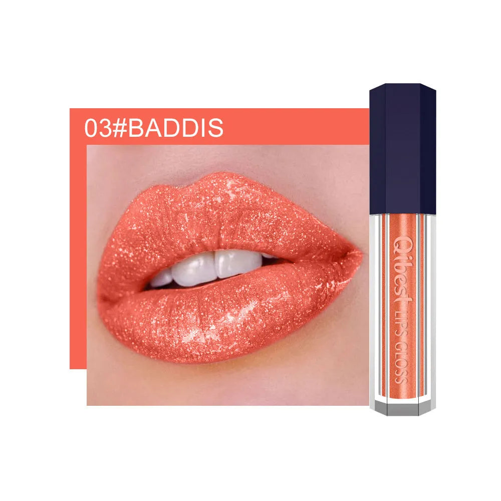 Fancy Pearlescent Diamond Non-stick Lip Glaze in a 26g tube with 12 metallic glossy shades