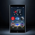 Black Ruizu H1 portable media player with 4-inch touch screen showing its menu interface.