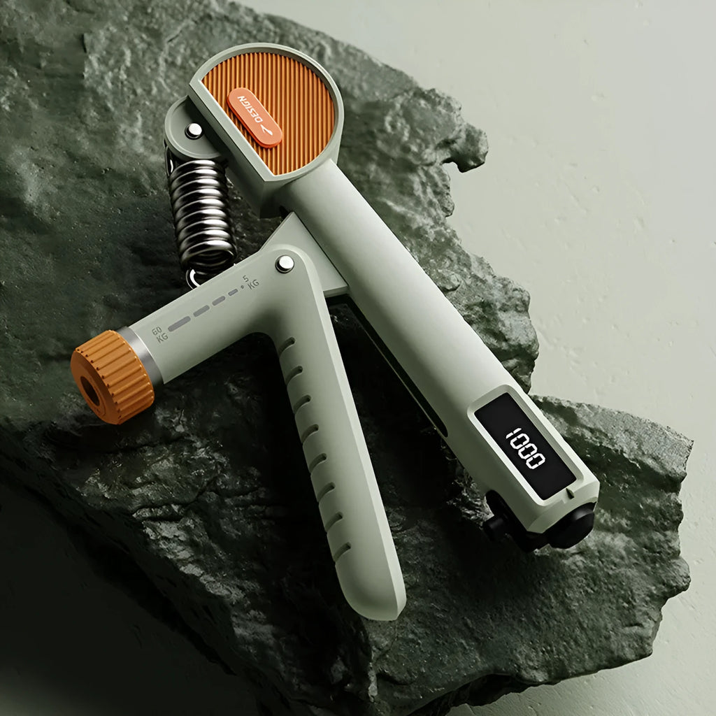 Count adjustable spring hand grip strengthener in ABS plastic with three colour options