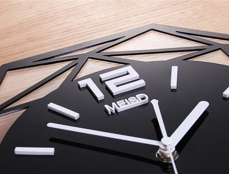 Acrylic wall clock with solar sweeping movement, square design in 35cm, 40cm or 58cm, Green or White