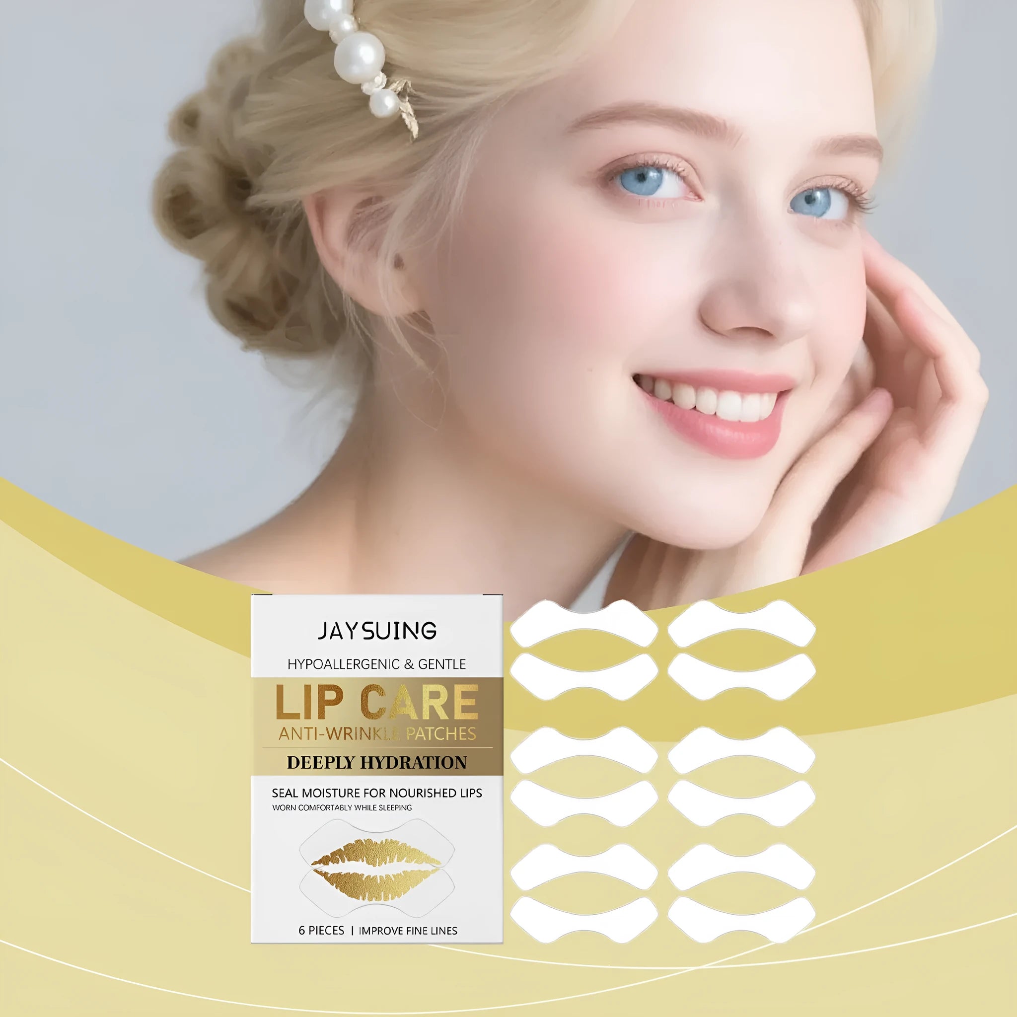 Lip Rich Moist Deep Nourishing lip sheet mask stickers 6 pairs box