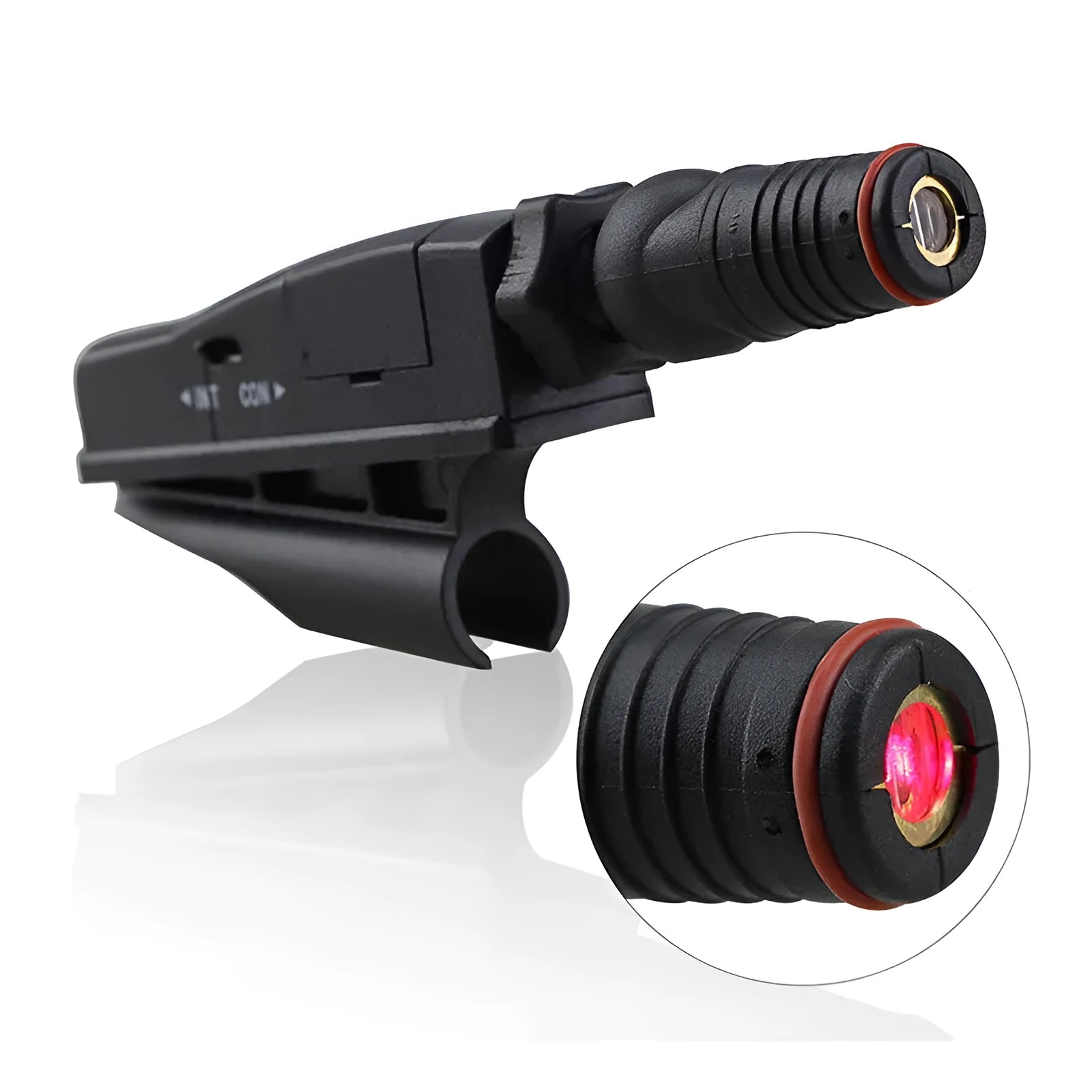 Black plastic golf putter laser aiming instrument for putting alignment practice