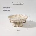 Black and white striped synthetic resin dessert plate for fruit or retro home decor