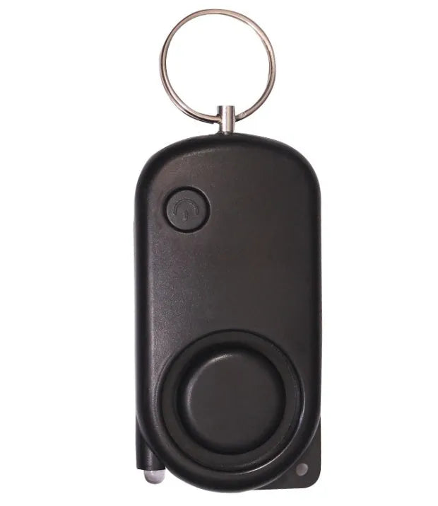 Runner Personal Alarm with LED flashing light and adjustable black wristband on white background