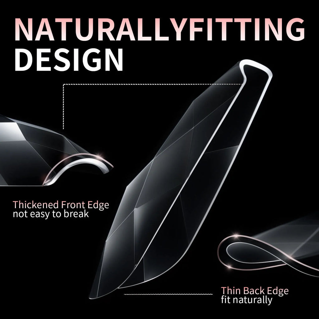 Long shaped false nail tips with an embossed 3D diamond pattern on the surface