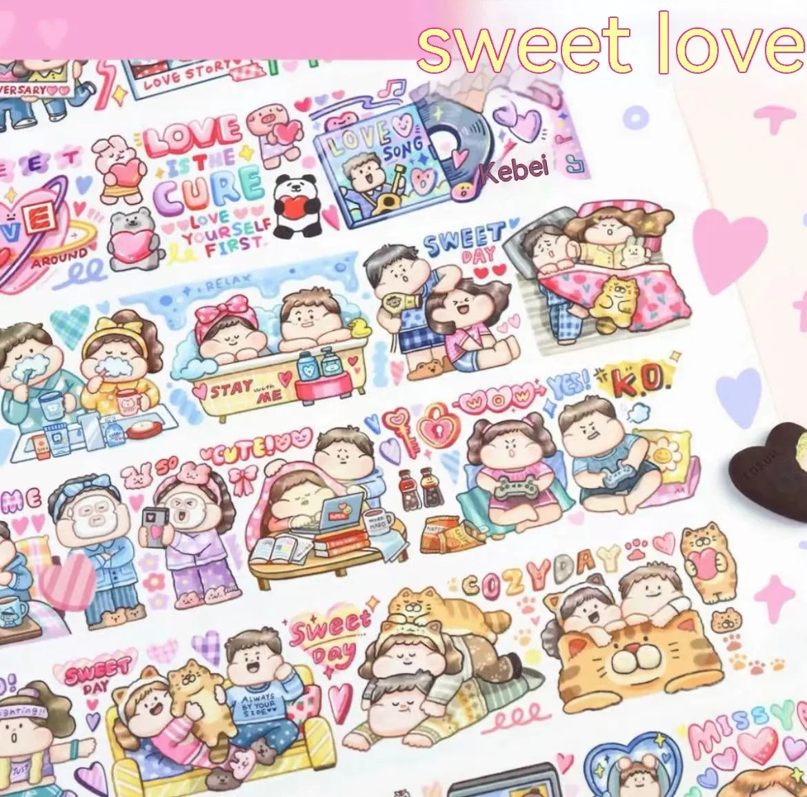 Colourful cartoon character stickers on Japanese paper for haemorrhoid tape packaging customisation