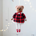 Cotton plush couple bear doll with plaid suit in princess bear or gentleman bear colour options