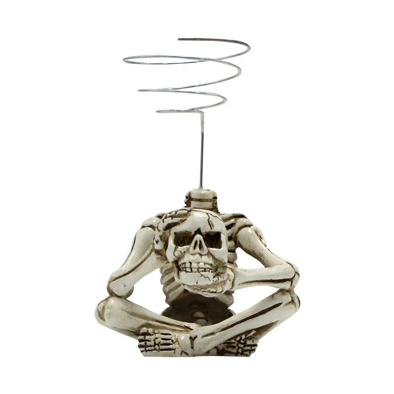 Gothic skull resin tillandsia bracket with iron base for wall mounting air plants