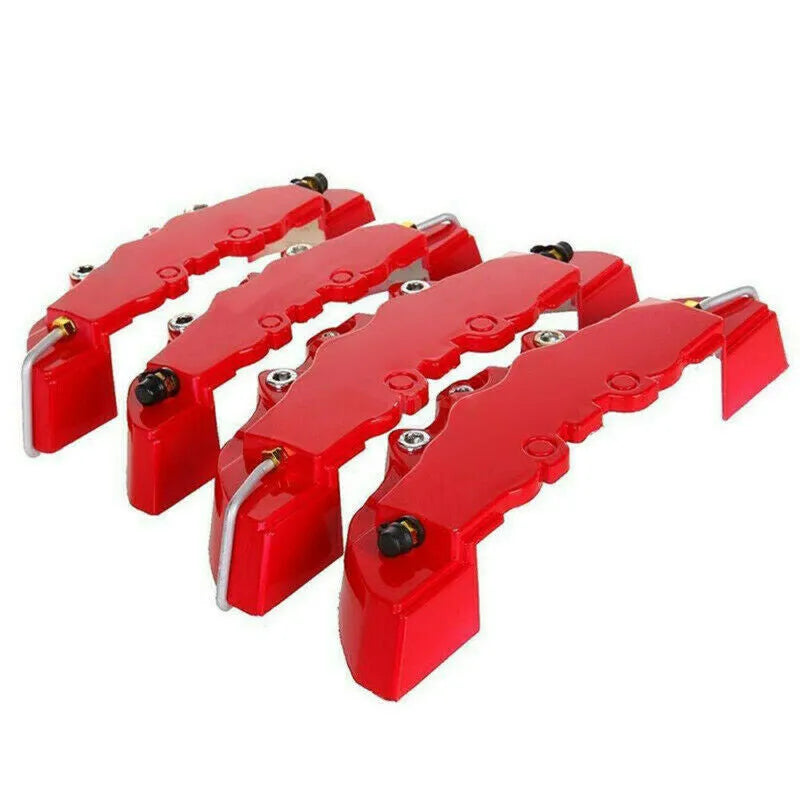Four-piece red brake caliper cover set for car modification with three size options