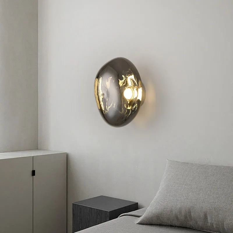Modern creative staircase bar lava wall lamp with acrylic lampshade in gold colour 30CMx18CM