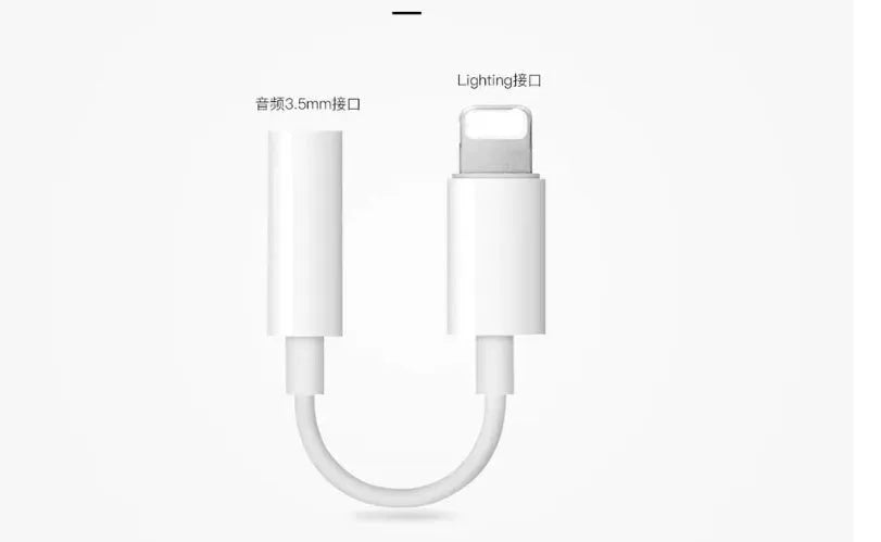 White Lightning to 3.5mm audio adapter cable for iPhone compatibility