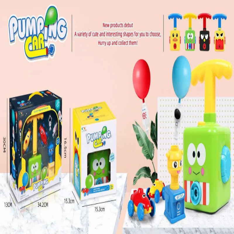 Children's educational aerodynamic car toy in ABS plastic with press and slide inertia mechanism