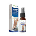 30ml bottle of leg care spray with spray nozzle, labelled with ingredients menthol, ginger, and horse chestnut.