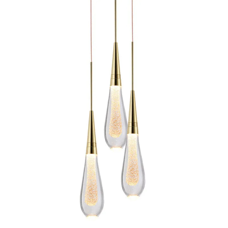 Postmodern crystal chandelier lamp with single head short design and adjustable cord