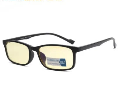 Unisex vintage round anti Blu-ray glasses with PC lens and plastic frame in blue black colour