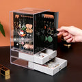 Acrylic cosmetic storage box in white, 13.5 x 13 x 24.7 cm plastic makeup organiser