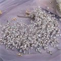 Heavy handmade rhinestone ice and snow queen wedding crown tiara in silver with crystal beaded detailing