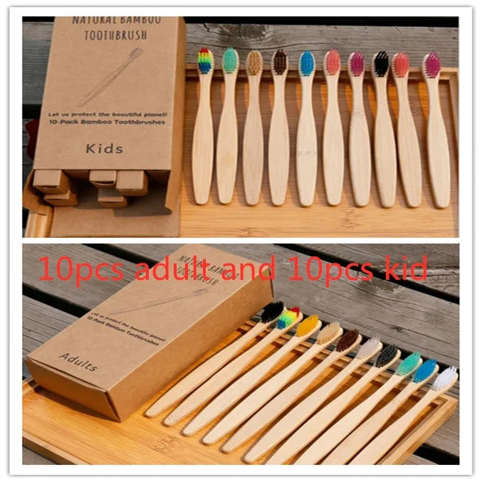 Eco friendly bamboo soft fibre toothbrush with biodegradable handle for adults