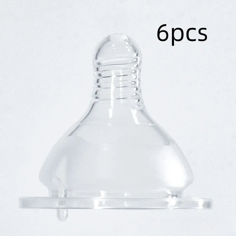 Transparent liquid silicone baby bottle nipple with cross hole for newborns 0-3 months