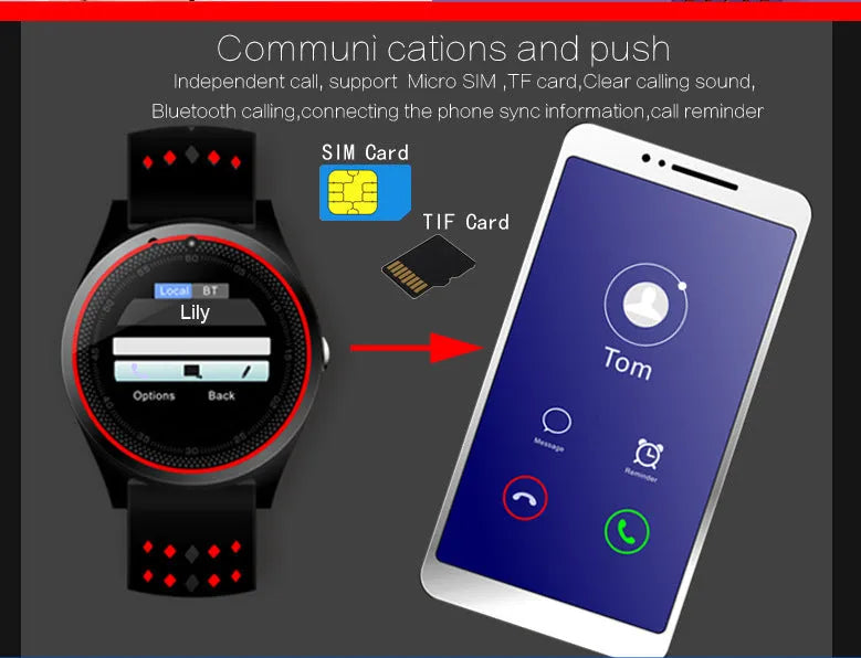 Android smart watch with photo pedometer, 53.0 x 45.0 x 260.0 mm, black blue green red case colours