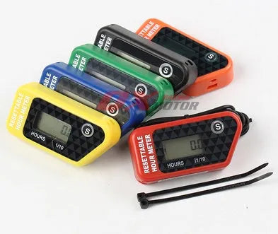 Black waterproof LCD maintenance reminder timer for ATV, motorcycle, motorboat, and generator engines.