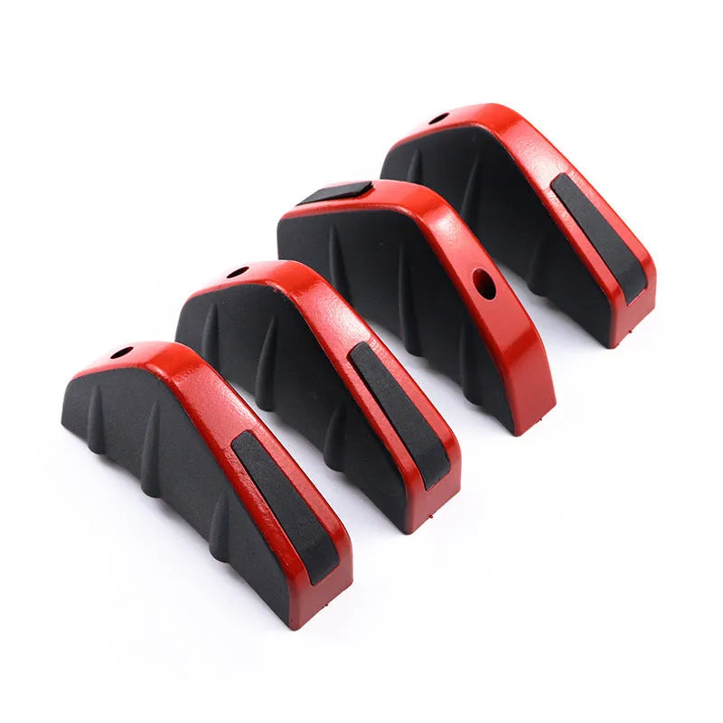Black triangular car rear spoiler made from ABS plastic, 15cm long, with mounting screws and adhesive