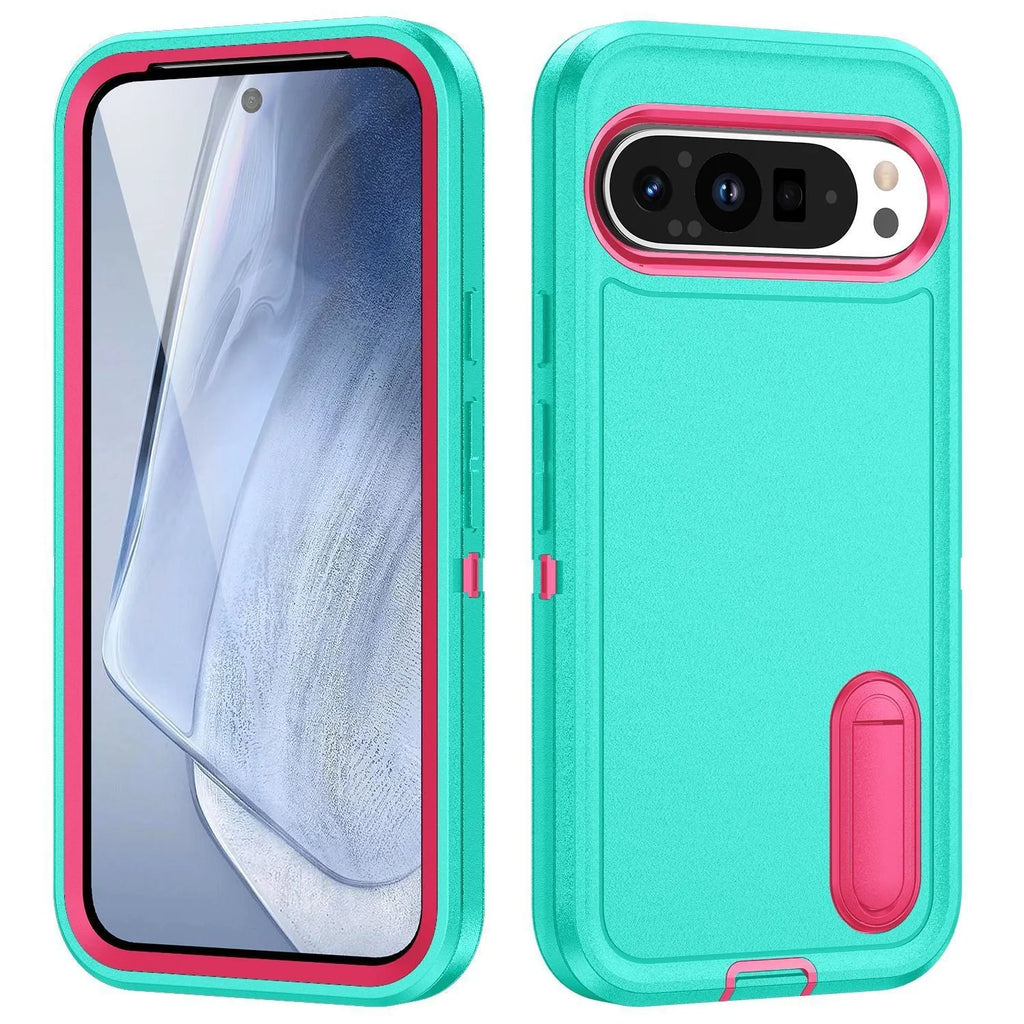 Wei Sanfang protective phone case with bracket for Google Pixel9 in black and orange finish