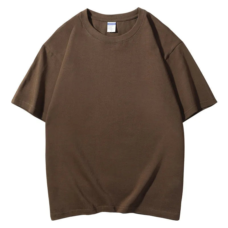 European style 300g cotton round neck T-shirt with printing pattern in multiple colour options
