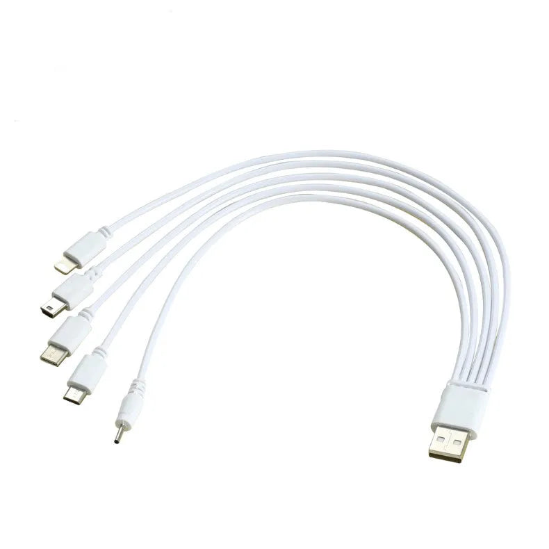 Four-in-one 120cm USB charging cable with Type C, Micro USB, Mini USB, and Nokia 2.0 connectors