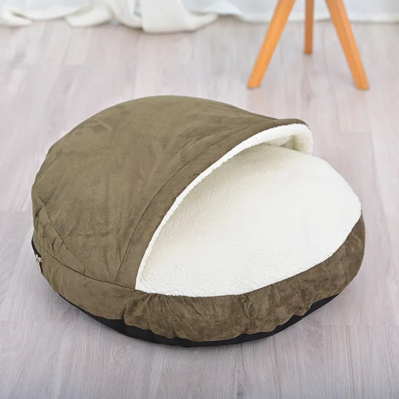 Brown and grey removable washable cloth dog kennel in small and medium sizes