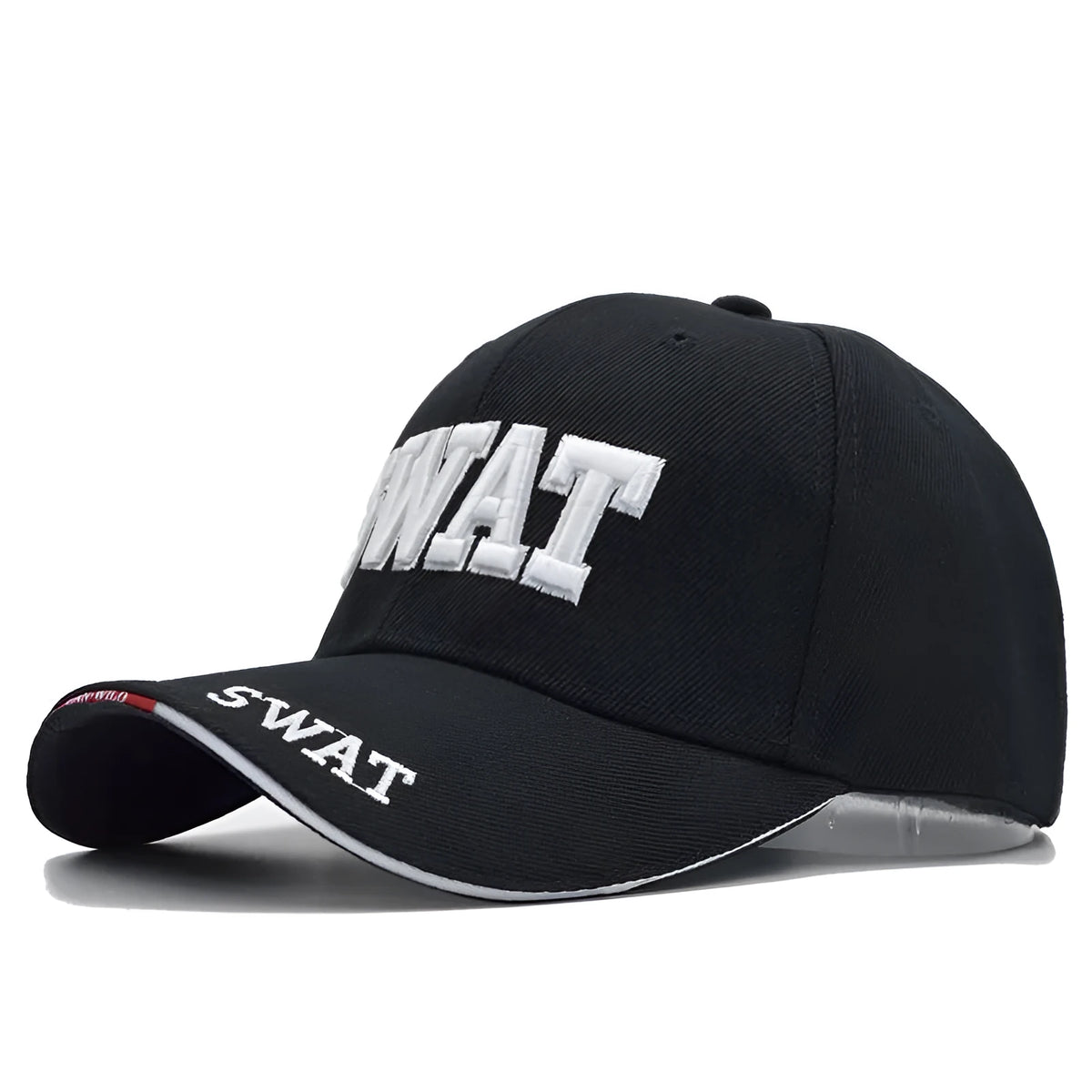 Unisex SWAT cap in cotton with adjustable strap, military letter pattern, and embroidered logo on front