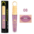 Matte lip gloss tube 12ML with metallic pearl finish, non-stick cup, 20 colours available