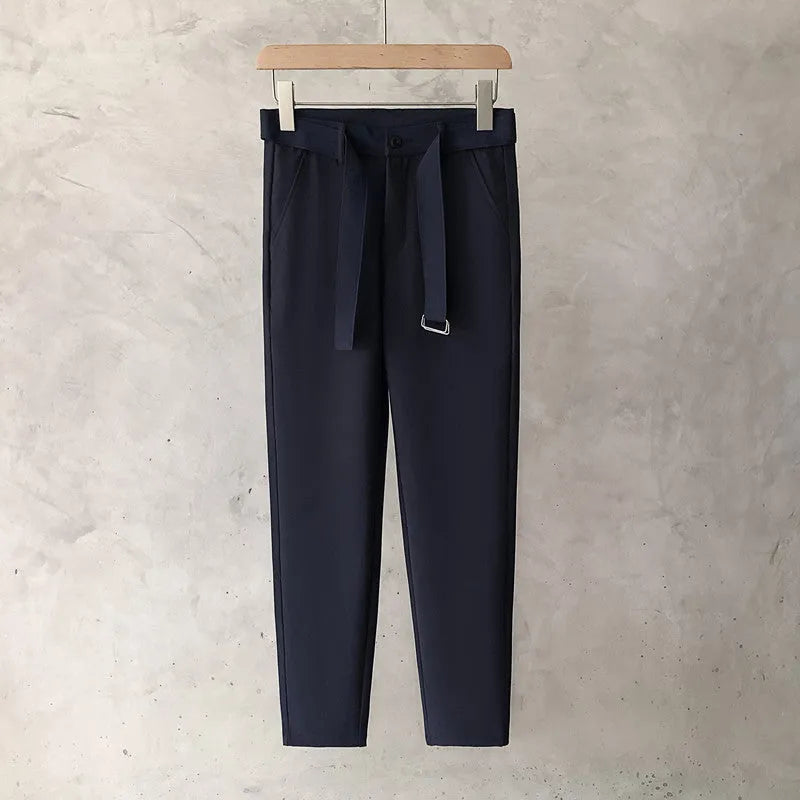 Boys slim straight wool trousers in tapered design with straight leg opening