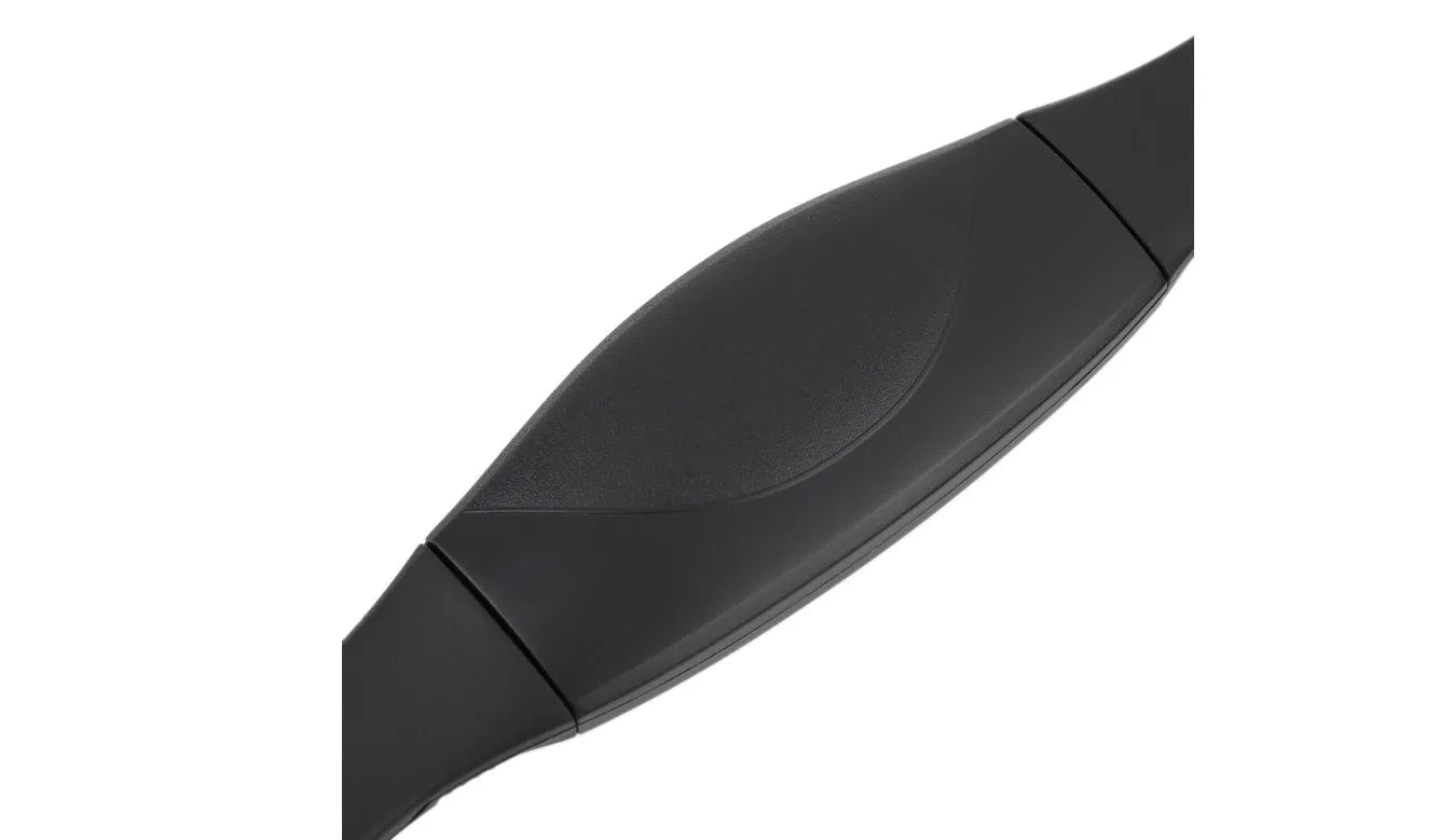 Black heart rate monitor watch with rubber strap and round dial, waterproof to 3 metres with chest strap