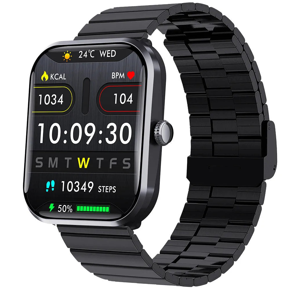 Men's Fashion F96 multi-functional sport smart watch in black with health monitoring and Bluetooth calling features