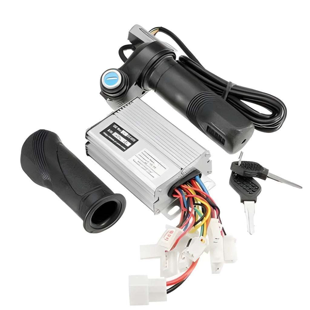 48V 1000W brushed motor controller and twist throttle grip with 5-LED battery indicator for electric bicycle scooter
