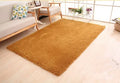 White solid colour plush carpet with non-slip dot backing in rectangular shape