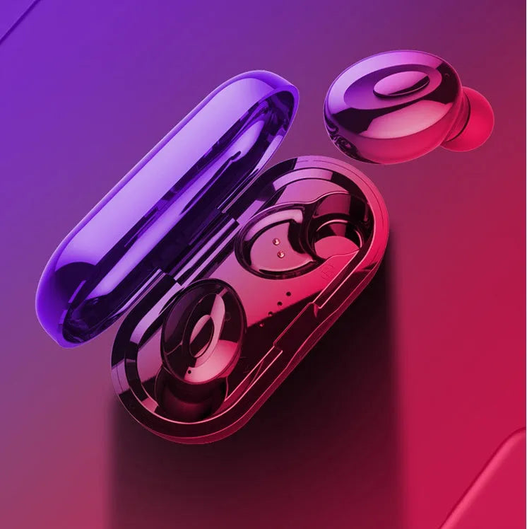 Black Bluetooth earphone with Bluetooth 5.0, 10 metre range, 120 hour standby, and NFC function