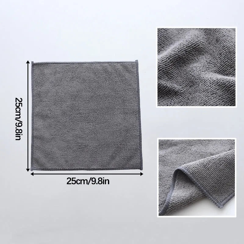 Grey square microfiber kitchen cleaning cloth for oilproof decontamination on pots and bowls